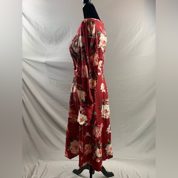 Boho Rose Floral Print Wrap Dress - Picture 9 of 10